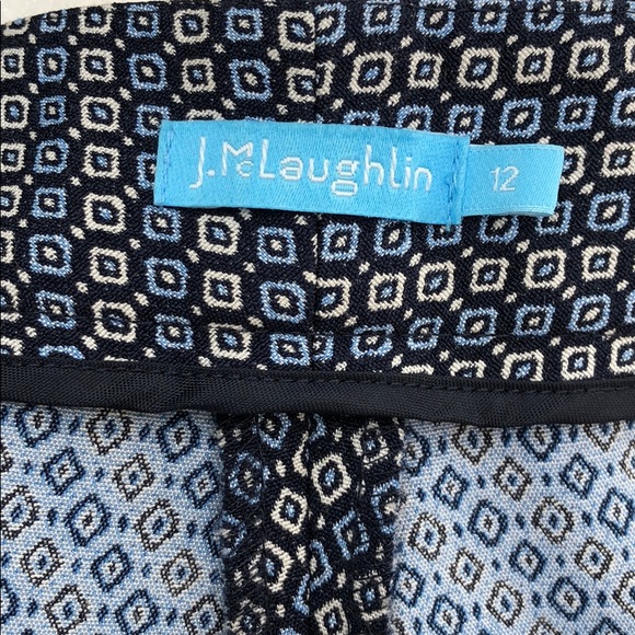 J. McLaughlin Blue Brocade Crop Pants Size 12 - Picture 7 of 8
